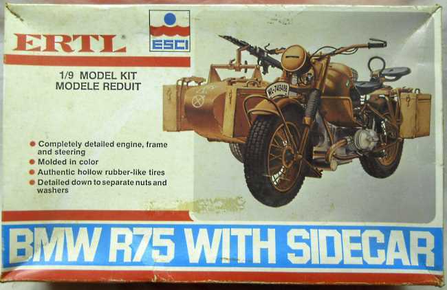 ESCI 1/9 BMW R75 Motorcycle with Side Car, 8290 plastic model kit